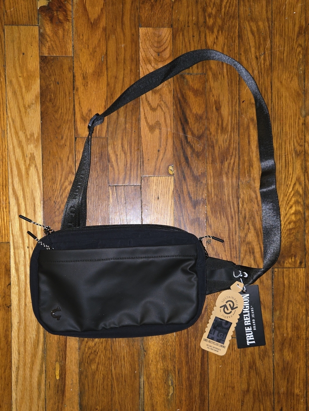Men's True Religion Sustainable Fabric Porter Sling Crossbody Bag In Black